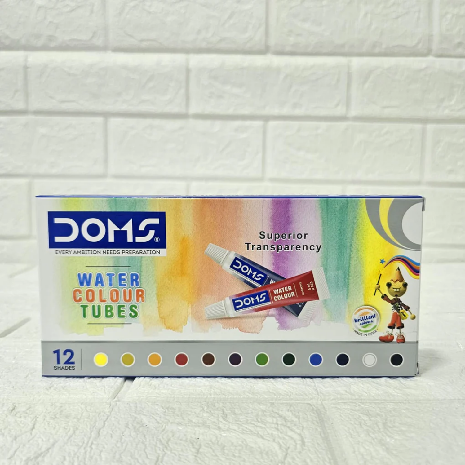 Picture of Doms Water Color Tubes- 6/12 Colors + Free 1pc Neon Eraser