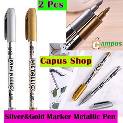 Picture of Gold And Silver Metallic Art Marker Pen Craftwork pen For DIY Painting Pens Signature Greeting card Design Art (pack of 2pcs)