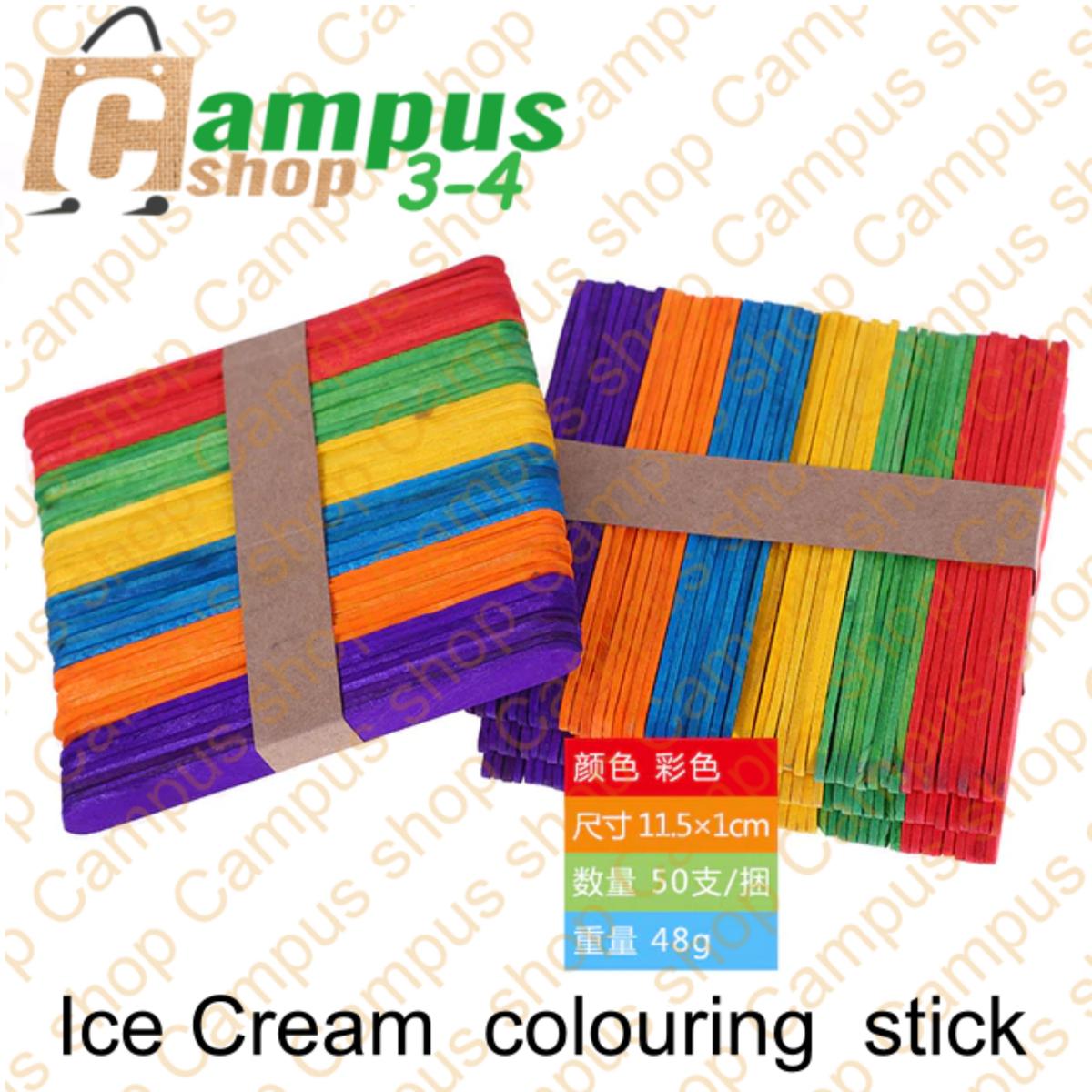 Picture of Crafts Natural Color Wooden Ice Cream Sticks (50 Pieces Small size )