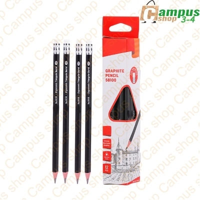 Picture of Triangular Pencil - Black - HB - 12pc