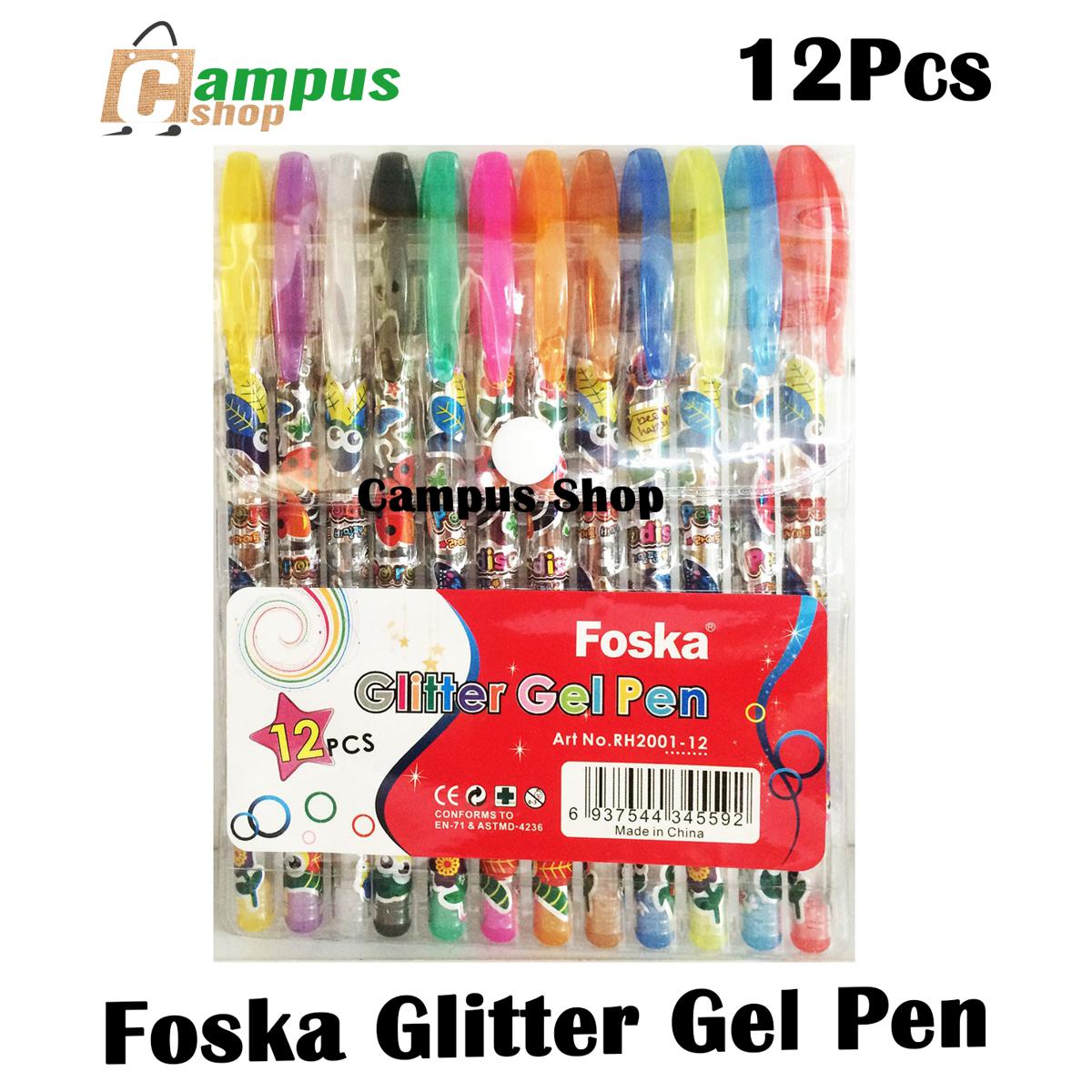 Picture of Foska Glitter Gel Pen - 12 Pcs - Fountain Pen