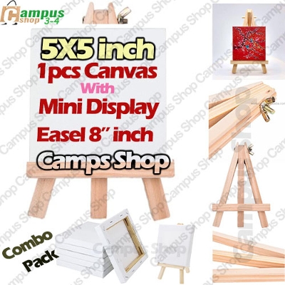 Picture of Combo Of 1pcs Nature Arts Mini Display Easel with 1 Pcs 5/5 Canvas For Painting