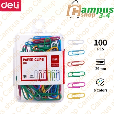 Picture of Deli Paper Clip - 100pc (Multicolor)