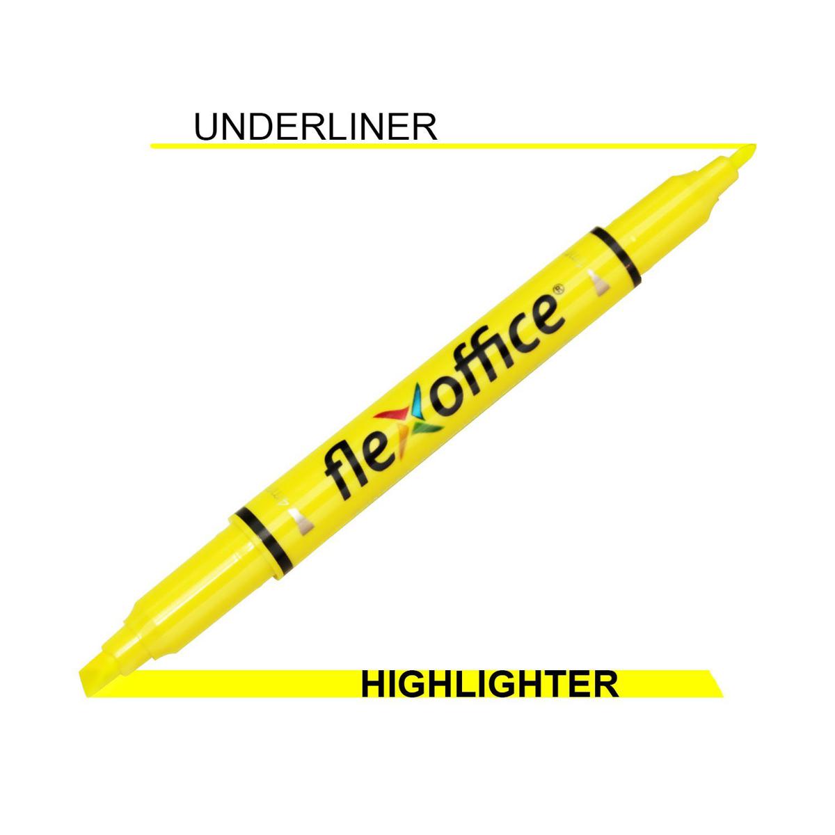 Picture of Flexoffice Pen Style Twin Highlighter - Yellow