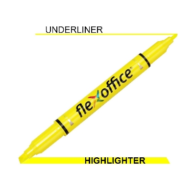 Picture of Flexoffice Pen Style Twin Highlighter - Yellow