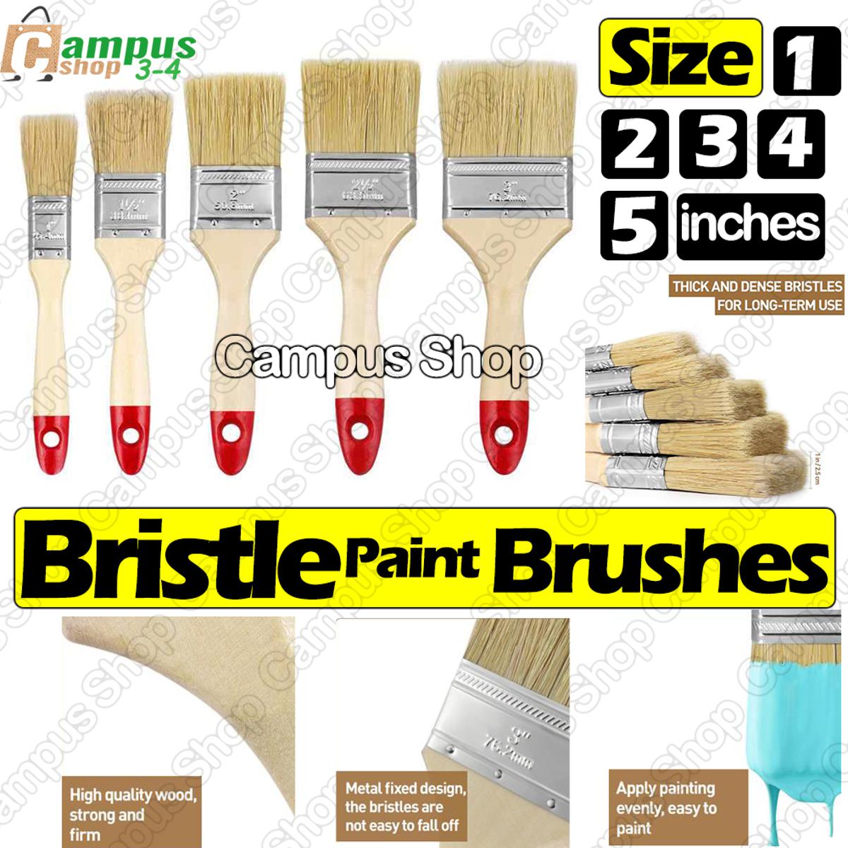 Picture of Bristle Paint Flat Brush For Watercolor, Acrylic, Oil Paint & wall Painting With 5 Sizes 1,2,3,4 And 5 inches