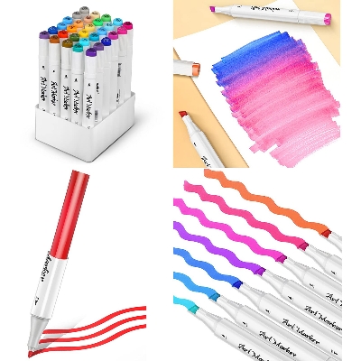 Picture of Baile - Dual Tip Design - Easy to Use - Fun for Everyone - Instant Dry Dual Tattoo Ink Good - Tip Art Markers - 24 Colors