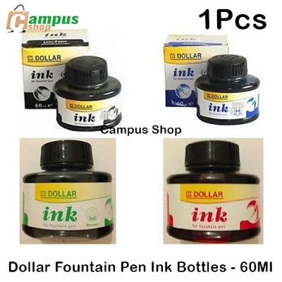 Picture of DOLLAR CALLIGRAPHY INK FOUNTAIN PEN INK BOTTLES-60.0ml (Black, Red,Blue , Green) .