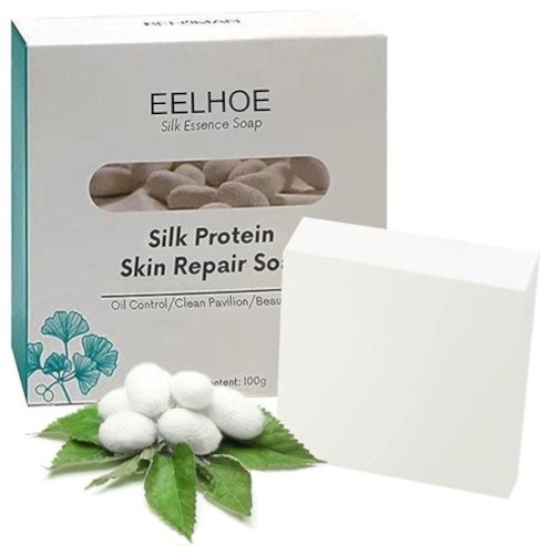 Picture of Silk Protein Skin Repair Soap 100g, Soap Acne Treatment Cool And Comfortable Face Silk Protein Skin Repair