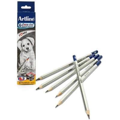 Picture of Artline HB, 2B, 4B, 6B, 8B, 10B Sketch Pencil Set