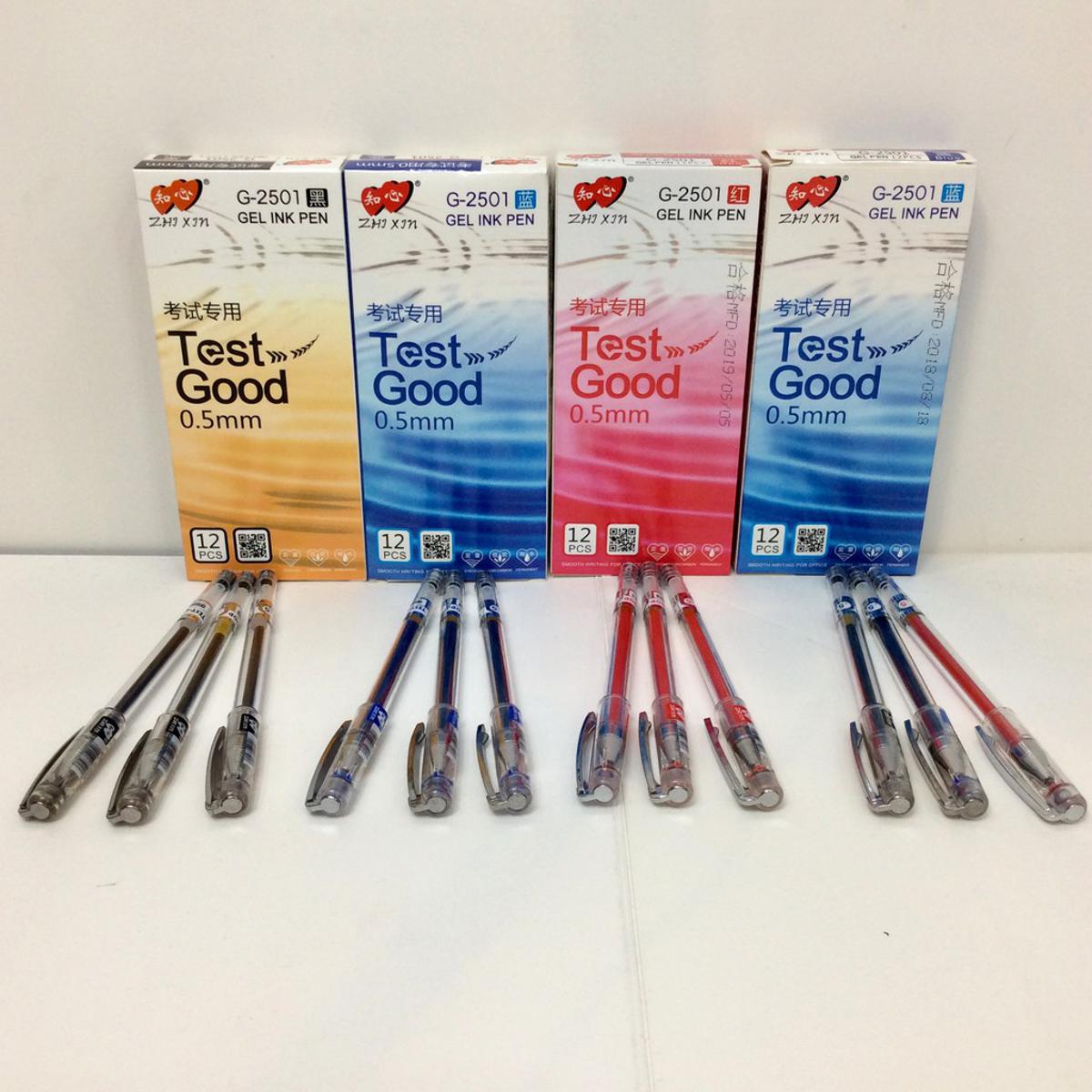 Picture of Test Good Gel Ink Pen - 0.5mm - 12pc box (Black/Red/Blue)