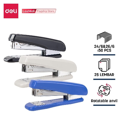 Picture of Deli E0306 Stapler - Blue/Black/White - 25 Sheets Capacity - 1pc
