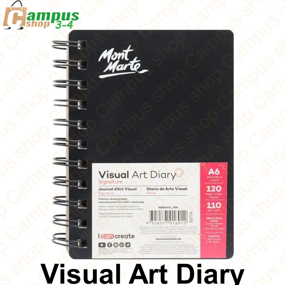 Picture of Mont Marte Visual Art Diary Spiral Bound White Paper A6 110gsm 120 Sheet