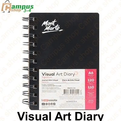 Picture of Mont Marte Visual Art Diary Spiral Bound White Paper A6 110gsm 120 Sheet