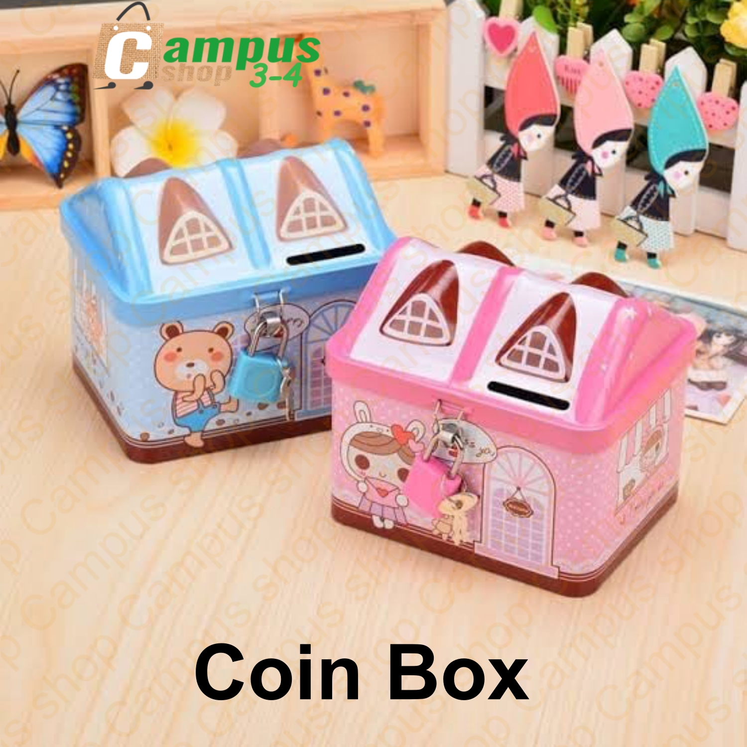 Picture of Coin Box for kids Blue and Pink colour
