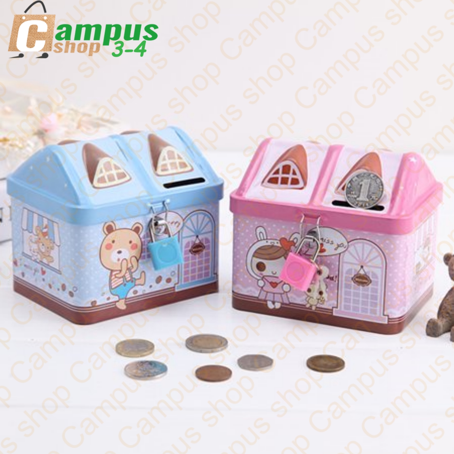 Picture of Coin Box for kids Blue and Pink colour