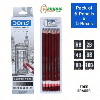 Picture of DOMS Drawing & Sketching Graphite Pencil witg free Eraser