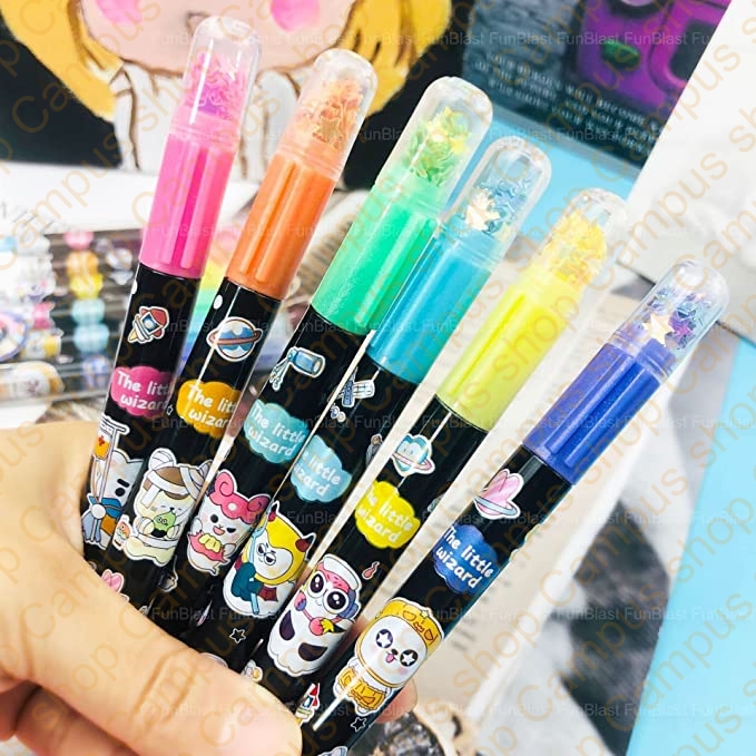 Picture of Tianhao Star Sequins Pentagonal Pen Highlighter Pen Student Hand Account Marker Pen No.H531 - Highlighter Pen