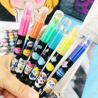 Picture of Tianhao Star Sequins Pentagonal Pen Highlighter Pen Student Hand Account Marker Pen No.H531 - Highlighter Pen