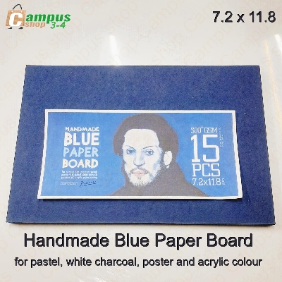 Picture of Handmade Blue Paper Board for opaque pen pigment pencil , ppster colour, pastel, white charcoal, gouche, oil, acrylic, paper posting