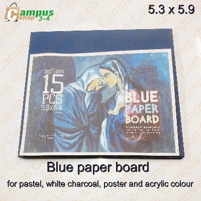 Picture of Blue Paper Board for opaque pen, pigmegnt pencil, poster colour, pastel, white charcoal, gouche, oil, acrylic , paper posting