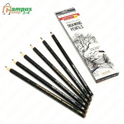 Picture of Camlin Drawing Pencil Set of 6 High Quality Pencil HB, 2B, 4B, 6B, 8B and 10B Graphite Art Pencils