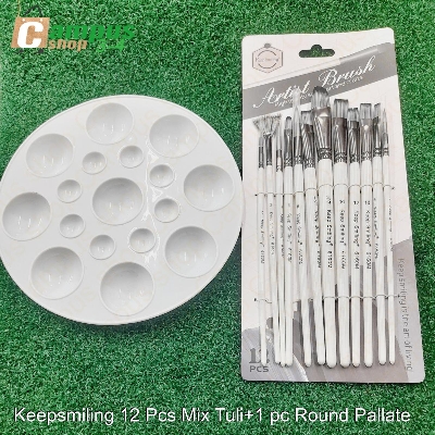 Picture of Keepsmiing Artist Brush High Quality Set of 12 Pcs+1pc round colour Pallate