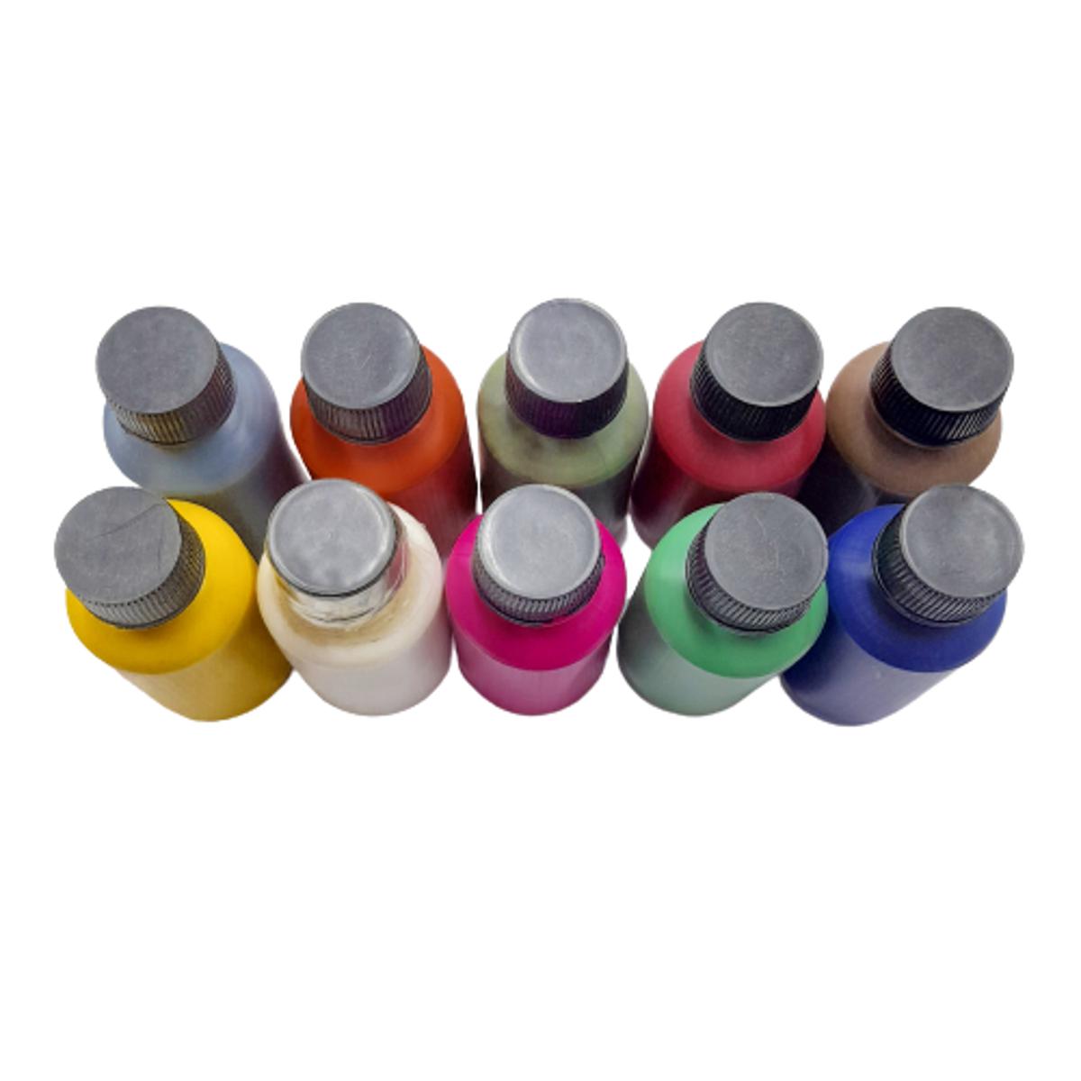Picture of Acramine Ready Colour for Febric Paint(White, Black, Red, Yellow, Cobalt Blue, Ultramarrine, Light Green, Deep Green, Brunt Umber and Megenta)