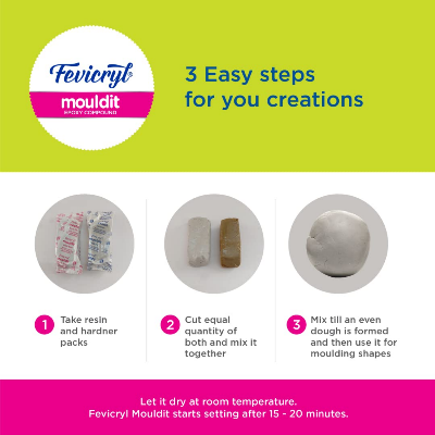 Picture of Fevicryl Mould It, 900 g, Clay Set for Modelling and Sculpting, Air Dry Clay for Art and Craft, Gift for Artists, Students, Children