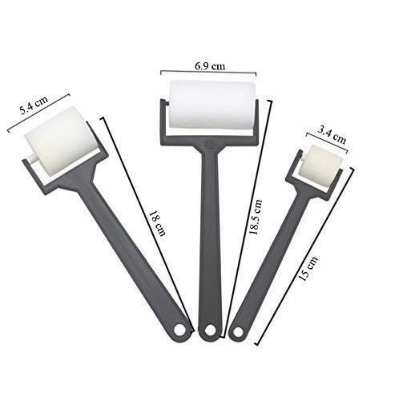 Picture of Set of 3 Paint Rollers 1, 1.5 & 2 Feet Size with Tray for Painting