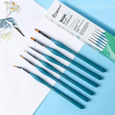 Picture of Giorgione 6 pcs Nylon Hair Wooden Handle Detailed Paint Brushes set