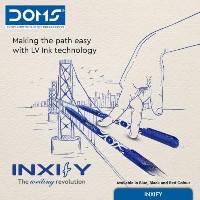 Picture of Doms INXIfY Softy Ballpen For Smooth Writing| School College Students Office Daily Use (Black)