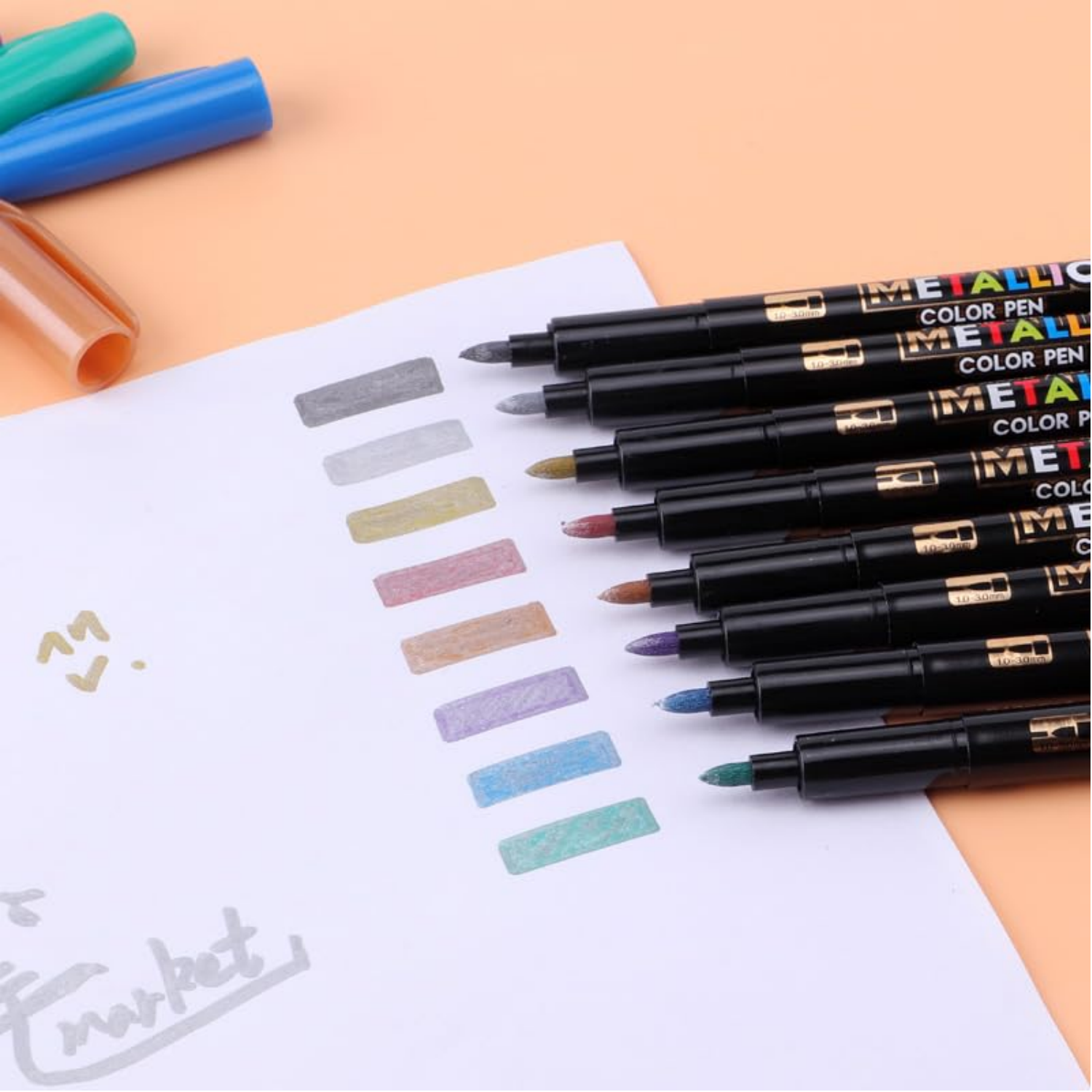 Picture of Baoke Metallic Art Marker Pens - 8 Colors