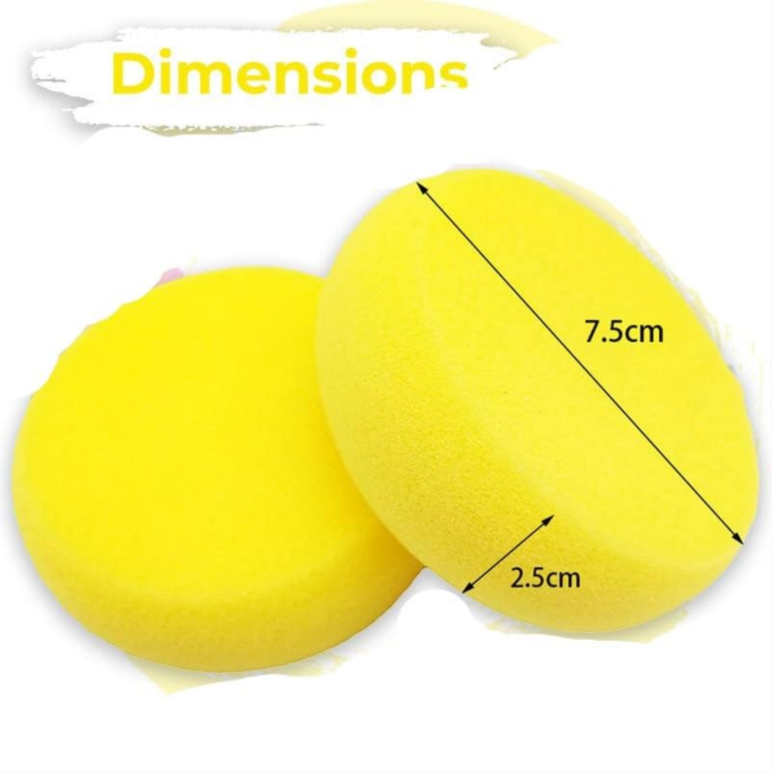 Picture of kreni 2pcs Yellow Painting Sponge Craft Sponges Round Synthetic Sponge Artist Watercolor Sponges for Craft Art Project Clay Cleaning Synthetic Painting