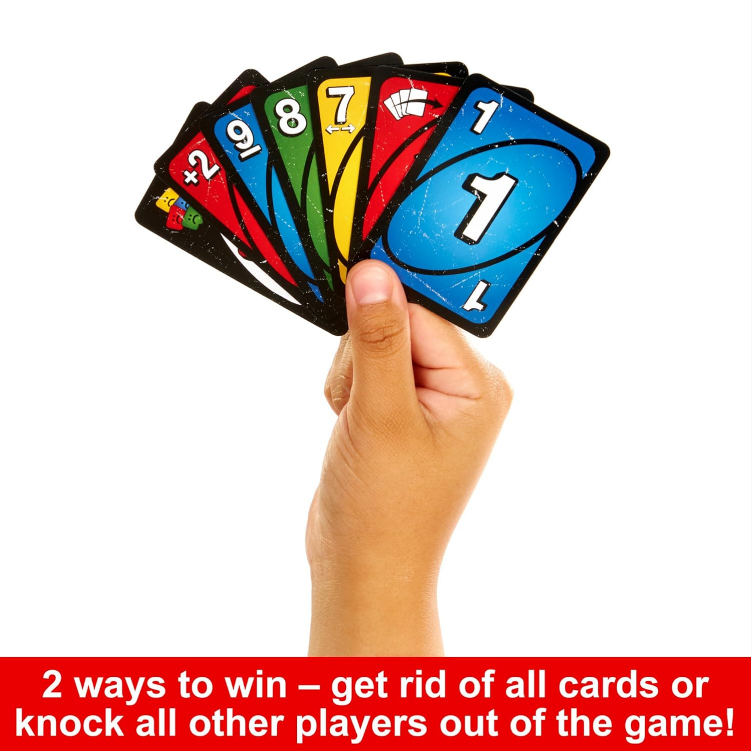 Picture of Mattel Games UNO Show ‘em No Mercy Card Game in Storage & Travel Tin for Kids, Adults & Family Night with Extra Cards, Special Rules & Tougher Penalties