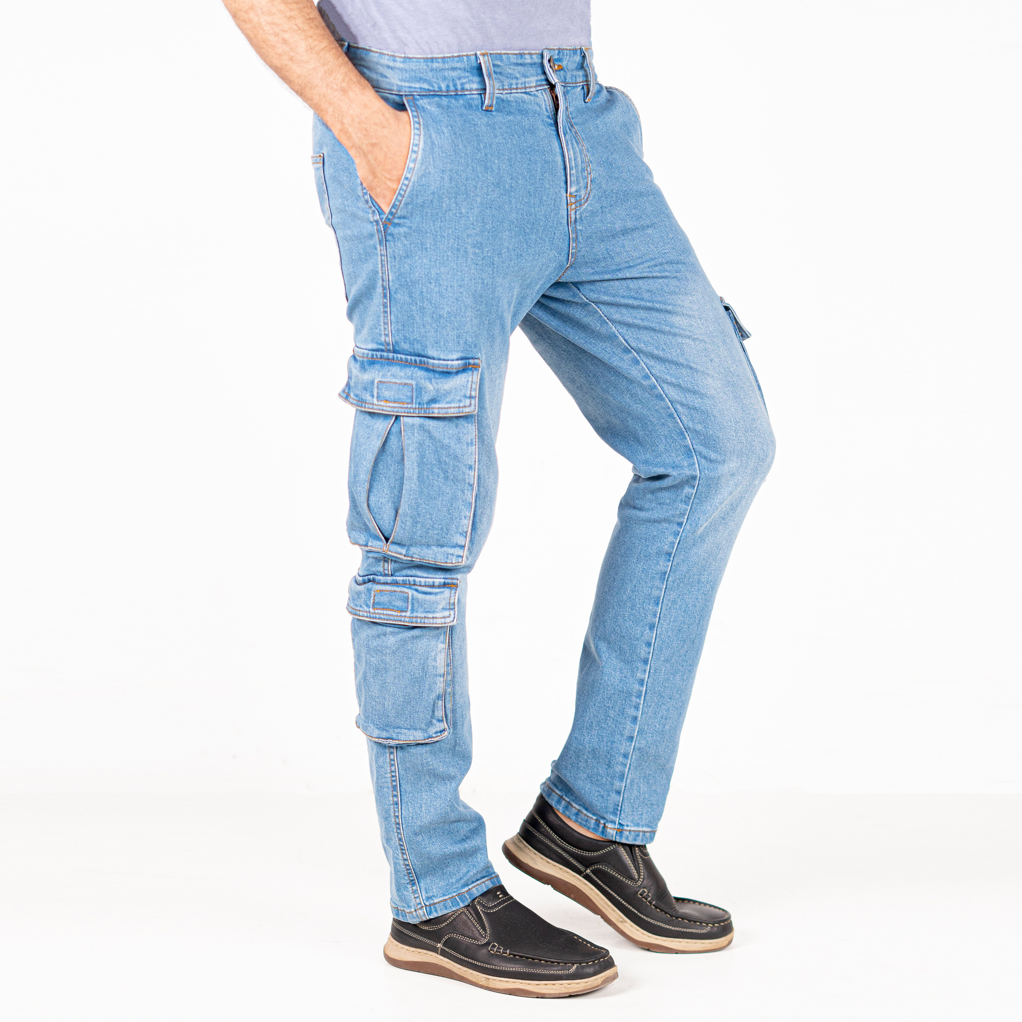 Picture of Urban7 Multi-Pocket Denim Cargo Pants