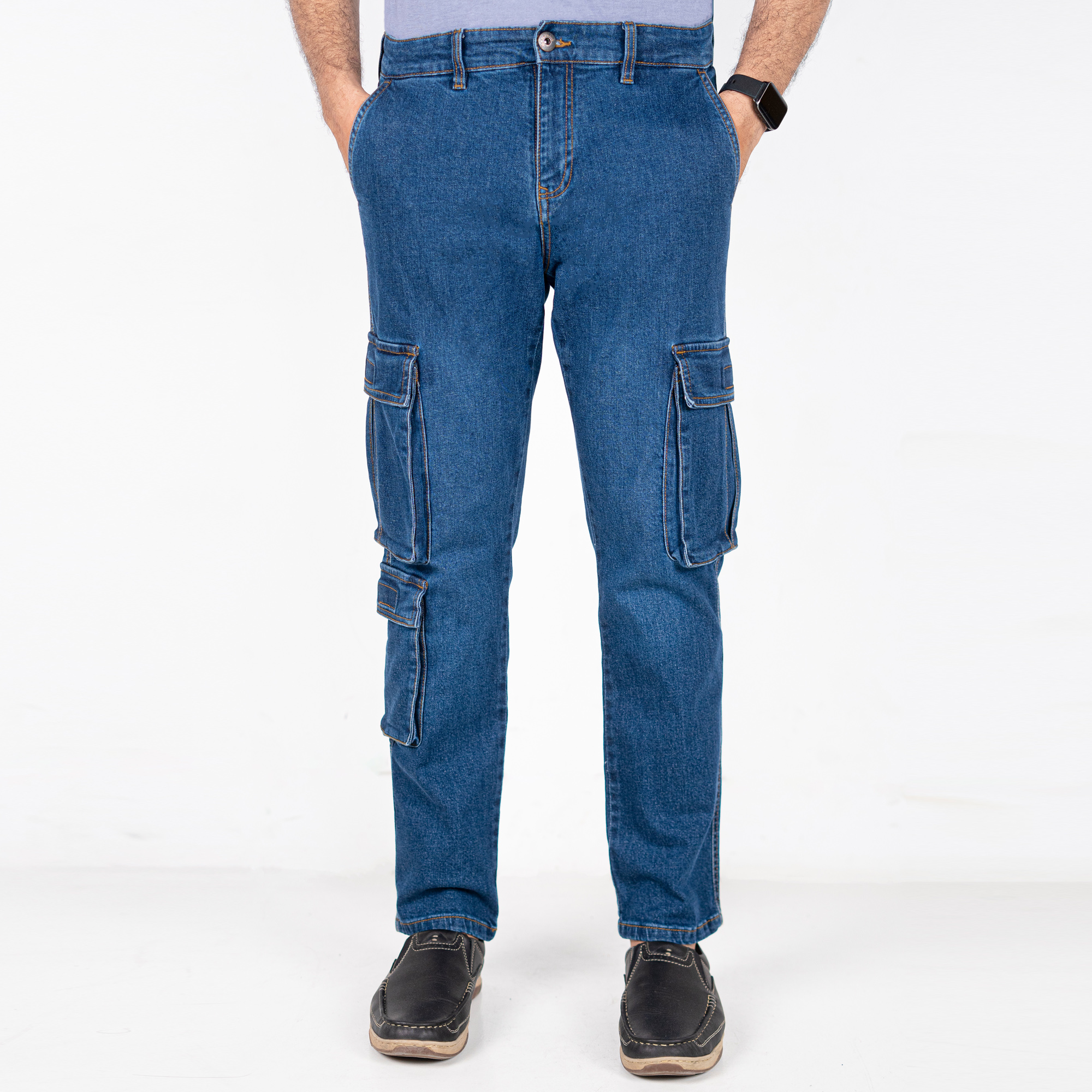 Picture of Urban7 Multi-Pocket Denim Cargo Pants 