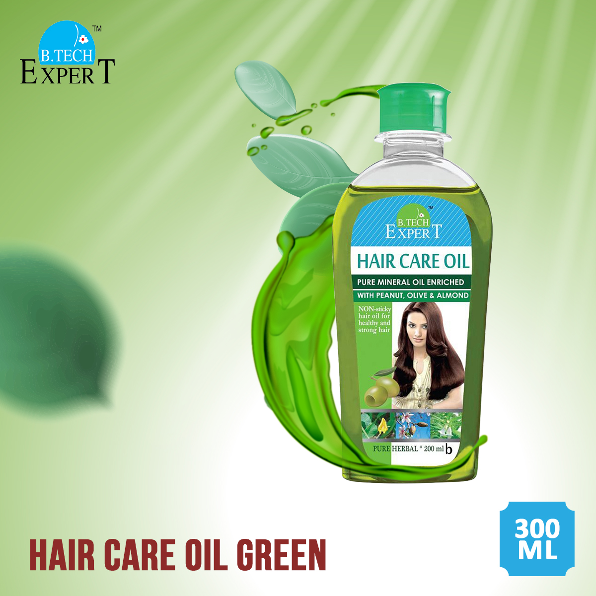 Picture of Pure Herbal Hair Care Oil (Green) - 300ml
