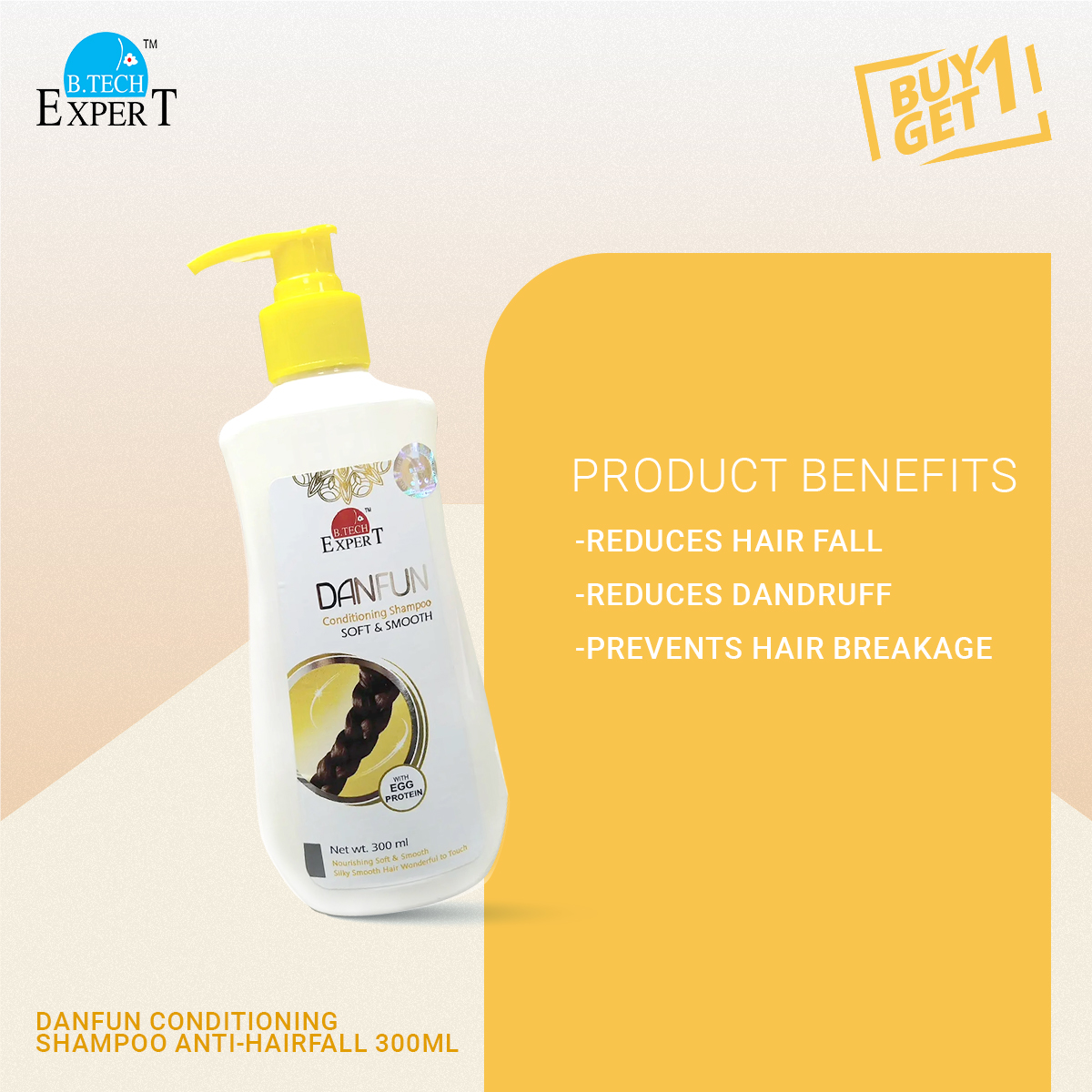 Picture of Buy DANFUN Conditioning Shampoo Soft & Smooth 300ml and  Get Aloevera Hair Removal Cream Free