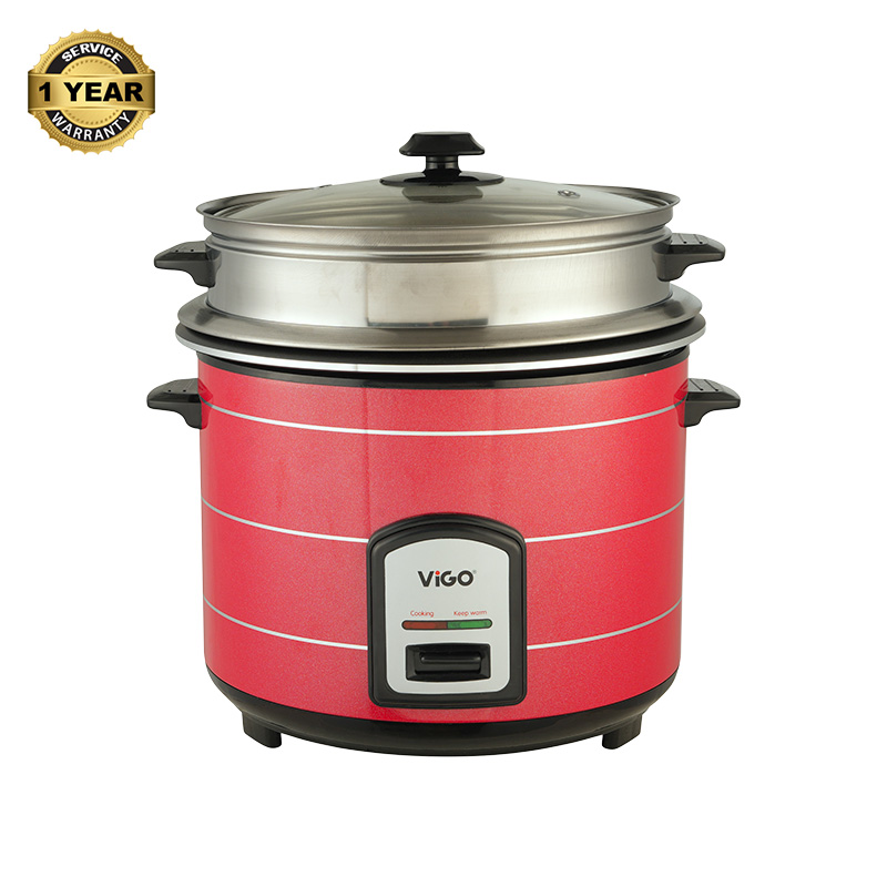 Picture of Vigo Rice Cooker -3.0L 1100W REL-50-05 SS-Red-Single Pot-Regular with Magnetic Switch and Thermostat