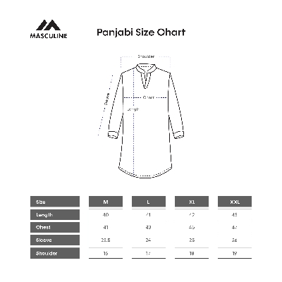Picture of Printed Contrast Semi Fit Casual Panjabi