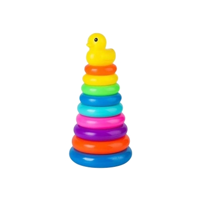 Picture of Rainbow Colour Pyramid Ring Puzzle Toy for early Learning Baby