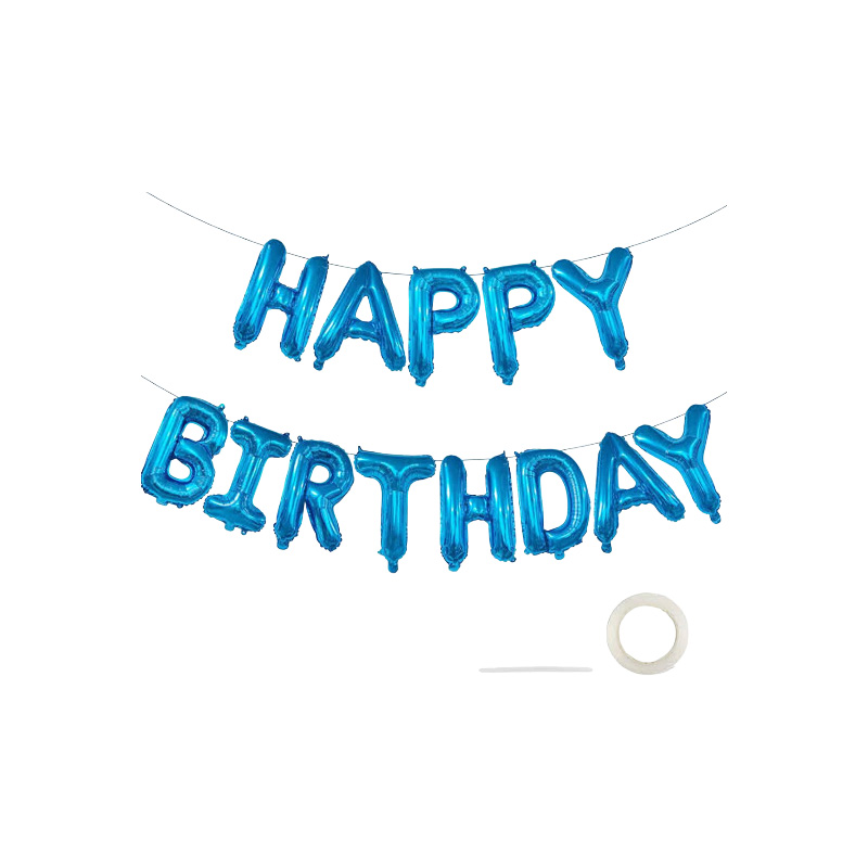 Picture of Happy Birthday Aluminum Foil Letters Banner Balloons for Party