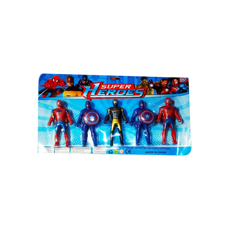 Picture of 5pcs super heroes toy spider man super man bat man iron man toys