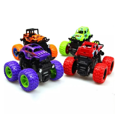 Picture of Pull Back Speed OFF-ROAD Monster Trucks for kids 4 wheel drive (4WD) Friction Monster Truck Car with 360stunt for kids(Red And Sky Blue)