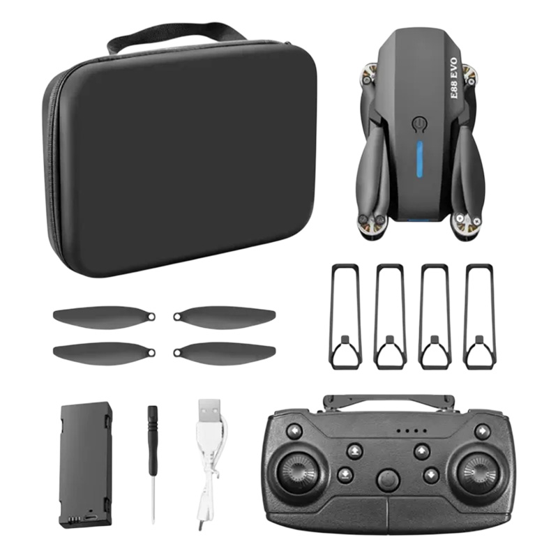 Picture of FLH-E88 Max Mini Drone, Duel Camera , Duel Battery Brashless 4K HD Dual Camera Intelligent Following UAV Dron Headless Mode Optical Flow Hover Professional FPV RC Drones E88