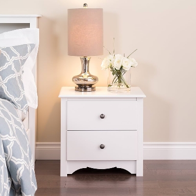Picture of Bed Side Table with 2 Drawers, Functional 2-Drawer Bedside Table for Bedroom [ 14" Depth x 16" Width x 20" Height ]