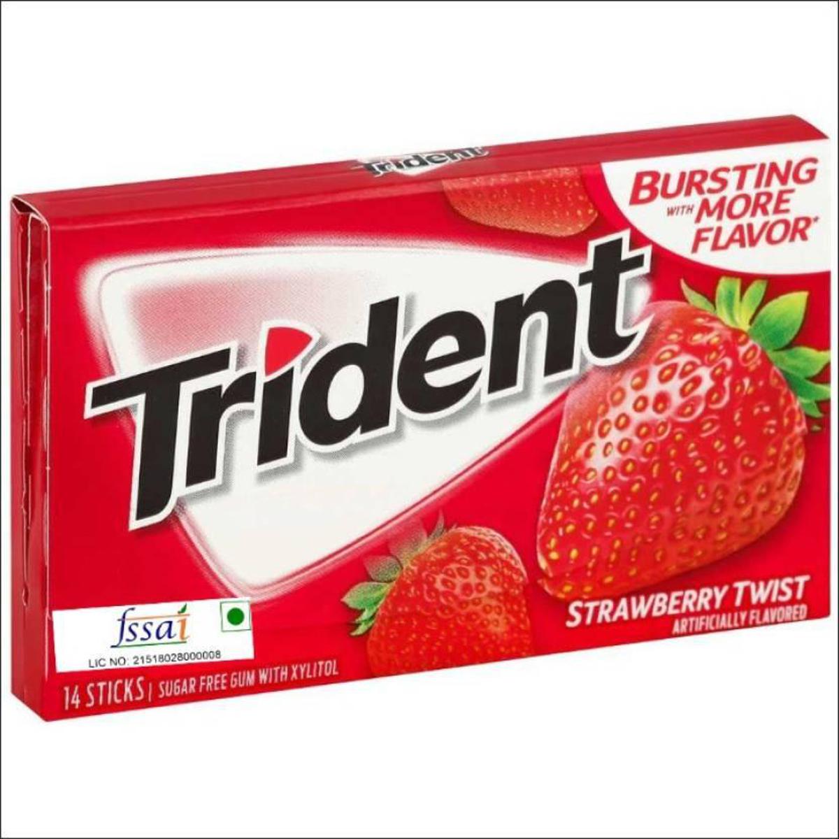 Picture of Trident strawberry Flavor Sugar Free Gum - 14 Sticks