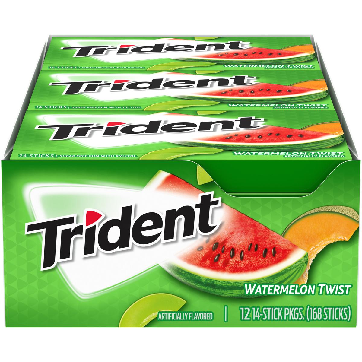Picture of Trident Water Melon Flavor: Chewing Gum Full Box 12 Pack -  - 14 Stick