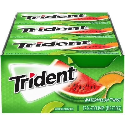 Picture of Trident Water Melon Flavor: Chewing Gum Full Box 12 Pack -  - 14 Stick